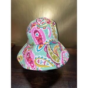 Vera Bradley Paisley Floral Bucket Sun Hat Summer Travel‎ Beach Fun Colorful